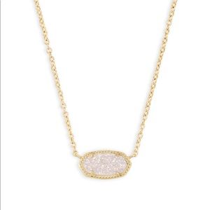 Elisa Gold Pendant Necklace In Iridescent Drusy
